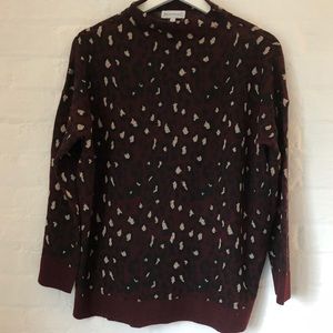 Warehouse burgundy leopard sweater